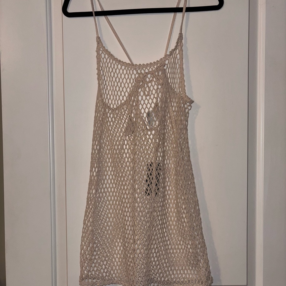 Wild Fable Beige Crochet Swim Cover-Up